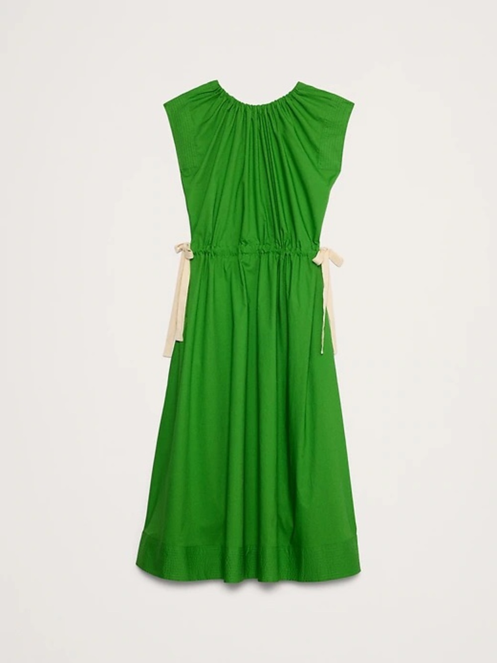 BANANA REPUBLIC POPLIN TIE-WAIST MIDI DRESS - Picture 3 of 11